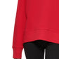DKNY Women's Sport Embellished Logo Sweatshirt Red Size X-Large