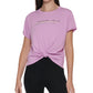 DKNY Women's Logo Knotted Cotton T-Shirt Purple Size X-Large