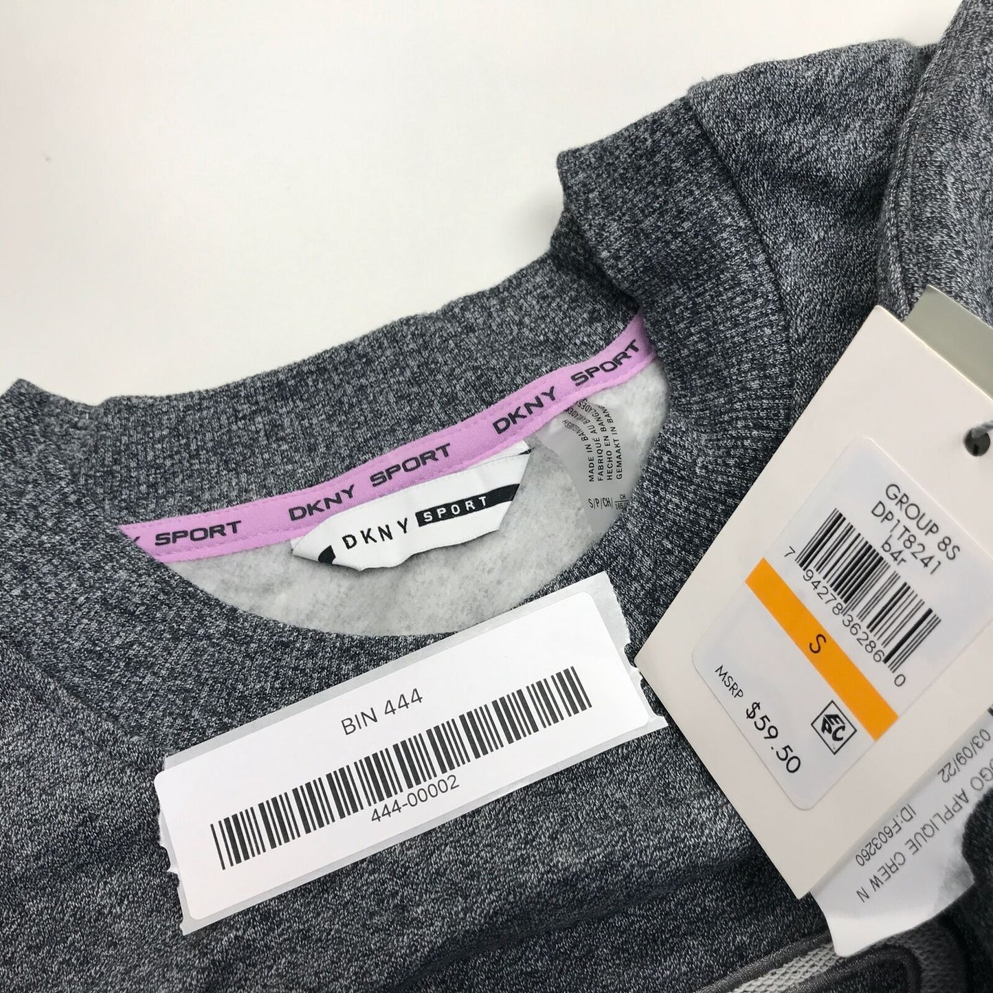 DKNY Women's Embroide Logo Cotton Sweatshirt Blue Size S