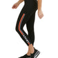 DKNY Women's Sport Side Striped Logo 7/8 Leggings Orange Size X-Small