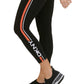 DKNY Women's Sport Side Striped Logo 7/8 Leggings Orange Size X-Small