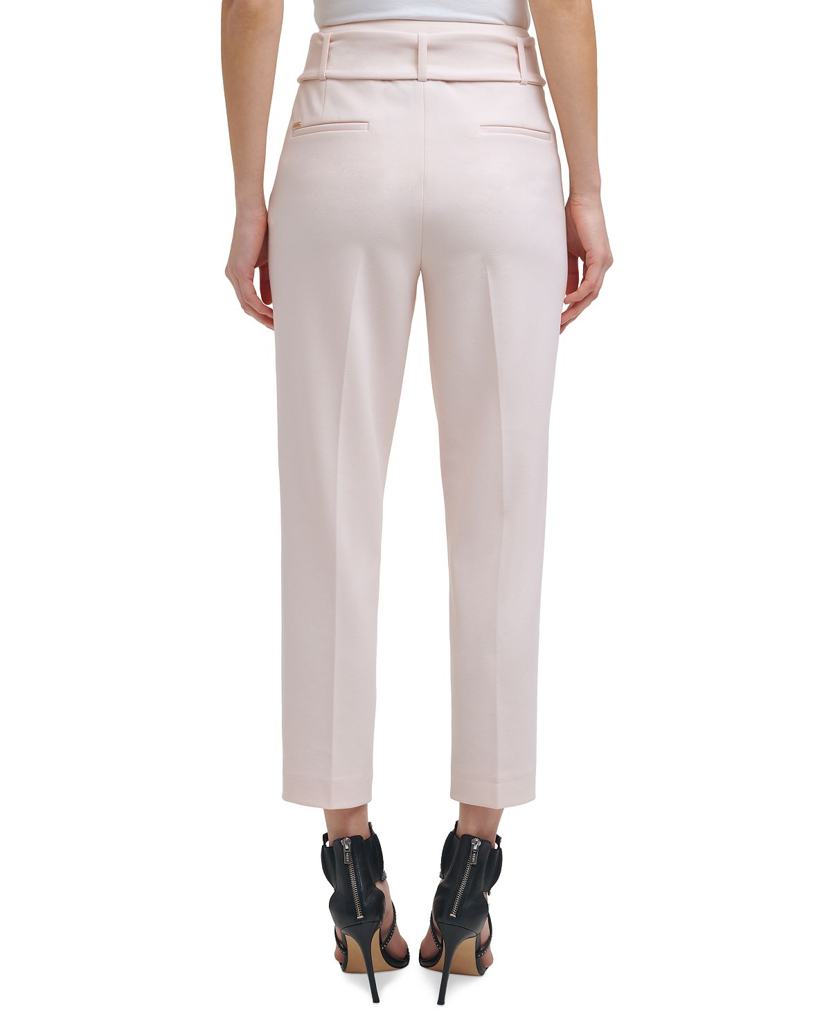 DKNY Women's Tie Waist High Rise Pants Pink Size 18