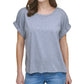 DKNY Women's Solid Elastic Cuff Top Gray Size Small