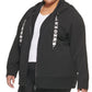 DKNY Women's Logo Drawstring French Terry Hoodie Black Size 1X