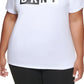 DKNY Women's Two Tone Logo Graphic T-Shirt White Size 2X
