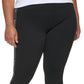 DKNY Women's High Waisted 7/8 Logo Taping Leggings Black Size 2X