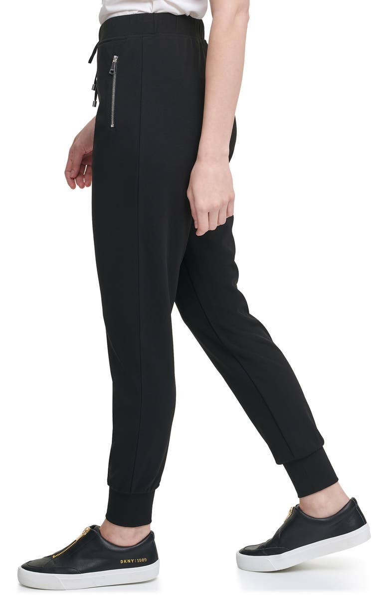 DKNY Women's Zip Pocket Joggers Black Size Large