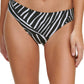 DKNY Women's Classic Printed Scoop Bikini Swim Bottom Black Size Medium