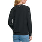 DKNY Women's Faux Leather Front Sweatshirt Black Size Medium