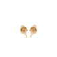 14k Yellow Gold Polished Round Stud Earrings