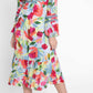 Nicole Miller Women's Balloon Sleeve Tie Back Dress Red Size Large