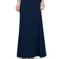 SL Fashions Women's Ruched Waist Lace Sleeve Gown Blue Size 18