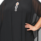 SL Fashions Women's Rhinestone Chiffon Dress & Capelet Black Size 20W