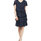 SL Fashions Women's Polka Dot Tiered Shift Dress Blue Size 16
