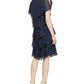 SL Fashions Women's Polka Dot Tiered Shift Dress Blue Size 16