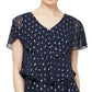 SL Fashions Women's Polka Dot Tiered Shift Dress Blue Size 16