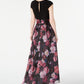 SL Fashions Women's High Low Floral Skirt Gown Black Size 4