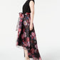 SL Fashions Women's High Low Floral Skirt Gown Black Size 4