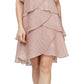 SL Fashions Women's Tiered Shimmer Shift Dress Pink Size 4