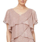 SL Fashions Women's Tiered Shimmer Shift Dress Pink Size 4