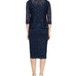 SL Fashions Women's 2 Pc Lace Jacket & Midi Dress Set Blue Size 14