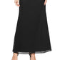 SL Fashions Women's Popover V Neck Glitter Floral With Asymetric Cape Black Size 6