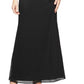 SL Fashions Women's Floral Glitter Popover V Neck Gown Black Size 8