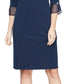 SL Fashions Women's Pleated Cuff Sheath Dress Blue Size 18