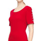 SL Fashions Women's Beaded Sleeve Sheath Dress Red Size 10
