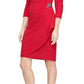 SL Fashions Women's Embellished Faux Wrap Sheath Dress Red Size 16