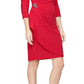 SL Fashions Women's Embellished Faux Wrap Sheath Dress Red Size 16
