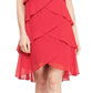 SL Fashions Women's Tiered Chiffon Dress Red Size 18