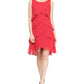 SL Fashions Women's Tiered Chiffon Dress Red Size 18