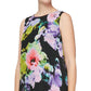 SL Fashions Women's Printed Asymmetrical Overlay Dress Black Size 14