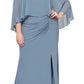 SL Fashions Women's Beaded Popover Gown Blue Size 20W