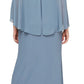 SL Fashions Women's Beaded Popover Gown Blue Size 20W