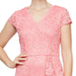 SL Fashions Women's Lace Sheath Dress Pink Size 4