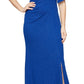 SL Fashions Women's Bow Flutter Sleeve Gown Blue Size 12 Petite
