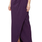 SL Fashions Women's V Neck Tulip Hem Sleeveless Gown Purple Size 12