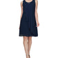 SL Fashions Women's Sleeveless Chiffon Jewel Neck Sheath Dress Blue Size 14