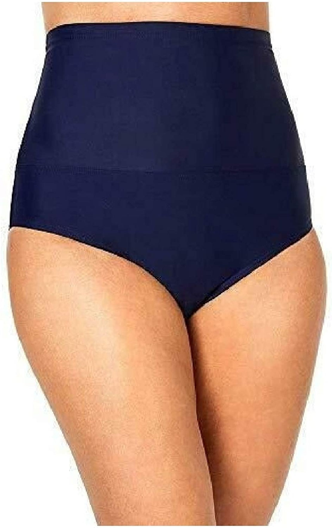 Island Escape Women's High Waist Tummy Control Top Bikini Bottoms Swimsuit Blue Size 10
