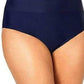 Island Escape Women's High Waist Tummy Control Top Bikini Bottoms Swimsuit Blue Size 10