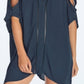 Raisins Junior's Cold Shoulder Caftan Cover Up Swimsuit Blue Size Medium