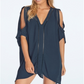 Raisins Junior's Cold Shoulder Caftan Cover Up Swimsuit Blue Size Medium