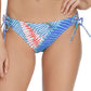 Raisins Junior's Printed Puerto Palm Sweet Side Bikini Bottoms Swimsuit Blue Size Medium
