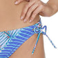 Raisins Junior's Printed Puerto Palm Sweet Side Bikini Bottoms Swimsuit Blue Size Medium