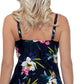 Island Escape Women's Beach Crossover Underwire Tankini Top Black Size 14