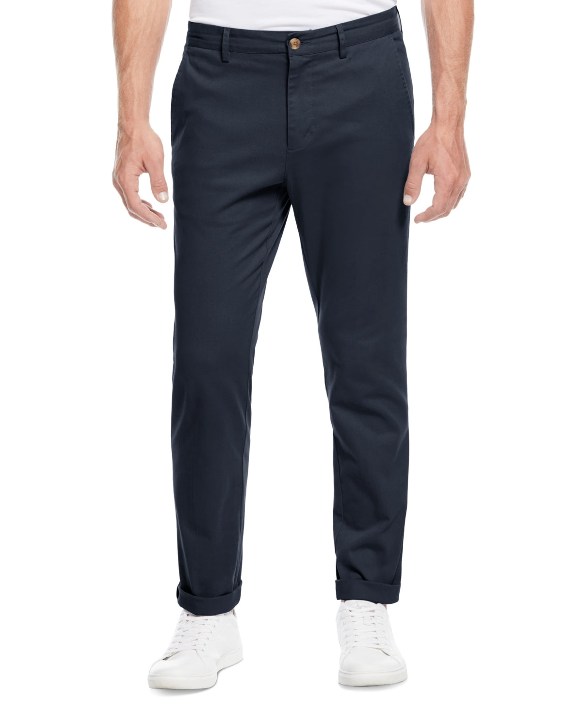 Perry Ellis Men's Flat Front Chino Pants Blue Size 38X30