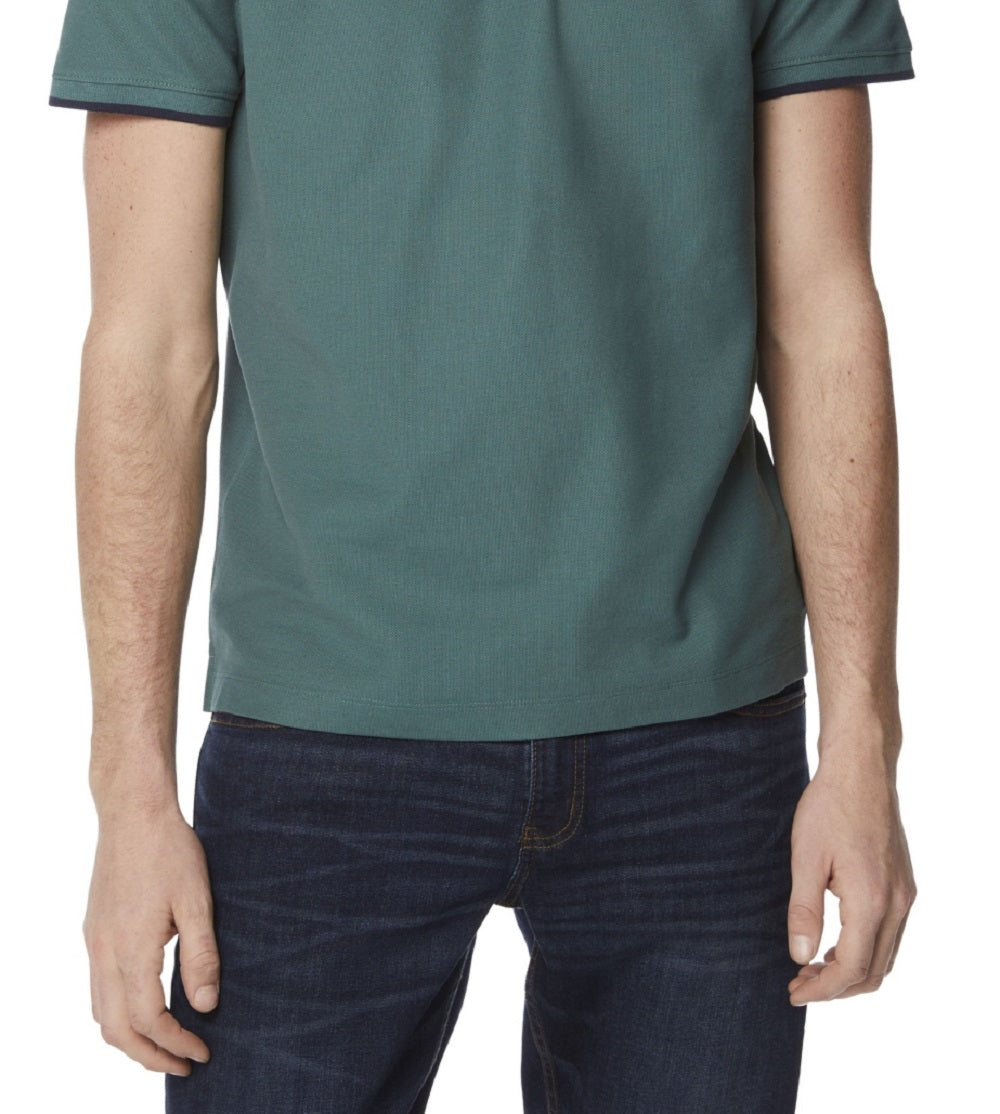 Perry Ellis Men's Tipped Collar Solid Polo Shirt Green Size Large