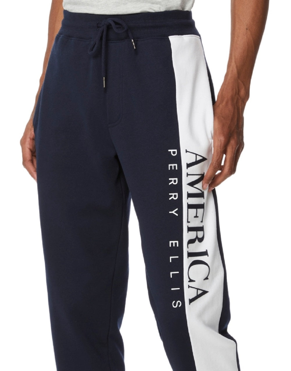 Perry Ellis Men's Embroidered Flag Sweat Pants Blue Size XX-Large